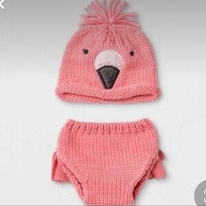 𝅺CLOUD Island Knitted Hat and Diaper Cover Set